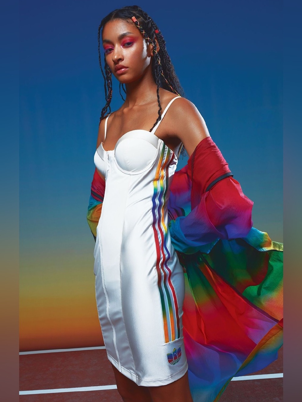 ADIDAS ORIGINALS X Paolina Russo Corset Dress In White Size S